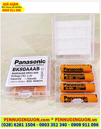 Pin điện thoại bàn Panasonic BK80AAAB AAA750mAh 1.2v chính hãng (Box 4viên)